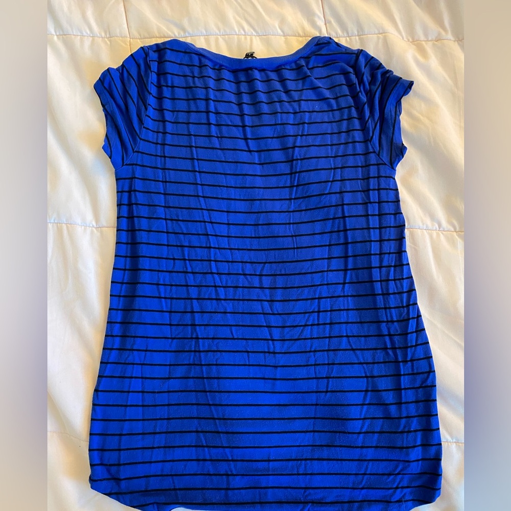 Cable & Gauge blue and black striped t shirt - Picture 3 of 3